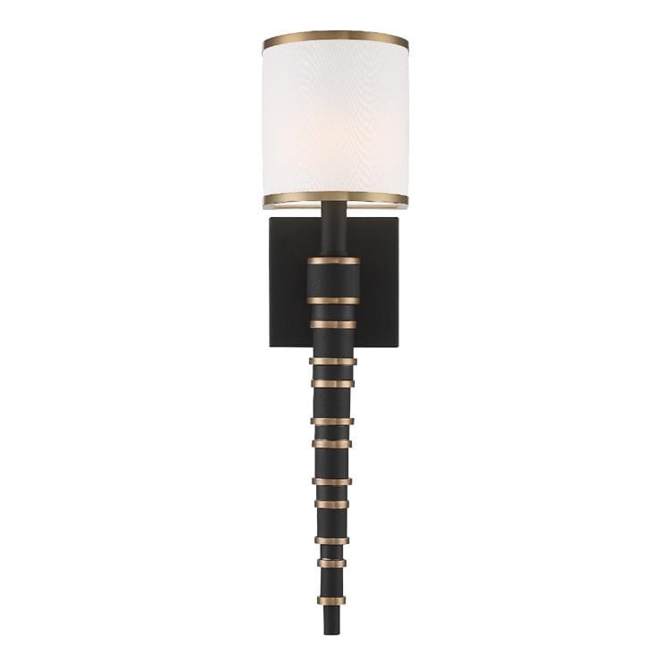 Crystorama Sloane Wall Sconce in Vibrant Gold And Black Forged