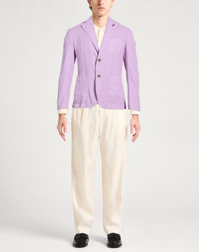 Man Blazer Lilac Size 38 Cotton, Linen, Polyester
