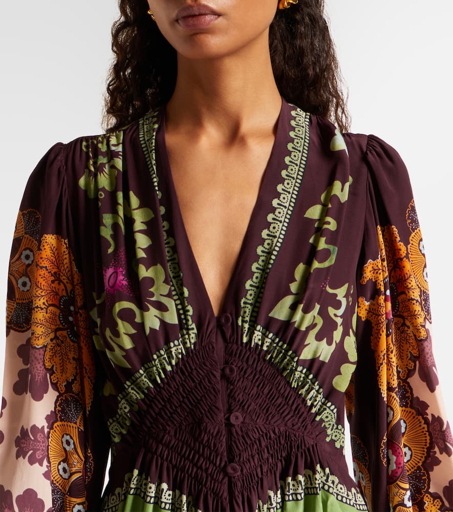 Printed silk maxi dress