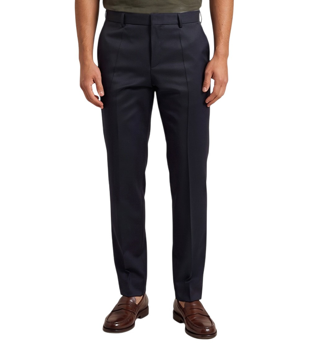 Navy Blue Slim Fit Trousers