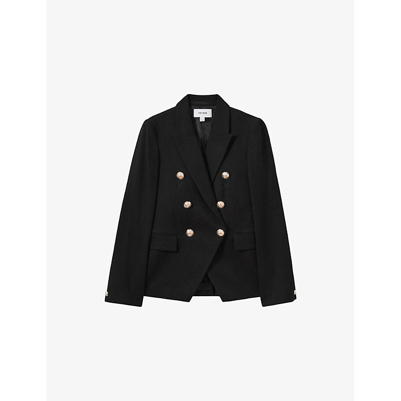 Womens Tally Double-Breasted Tailored Wool-Blend Blazer
