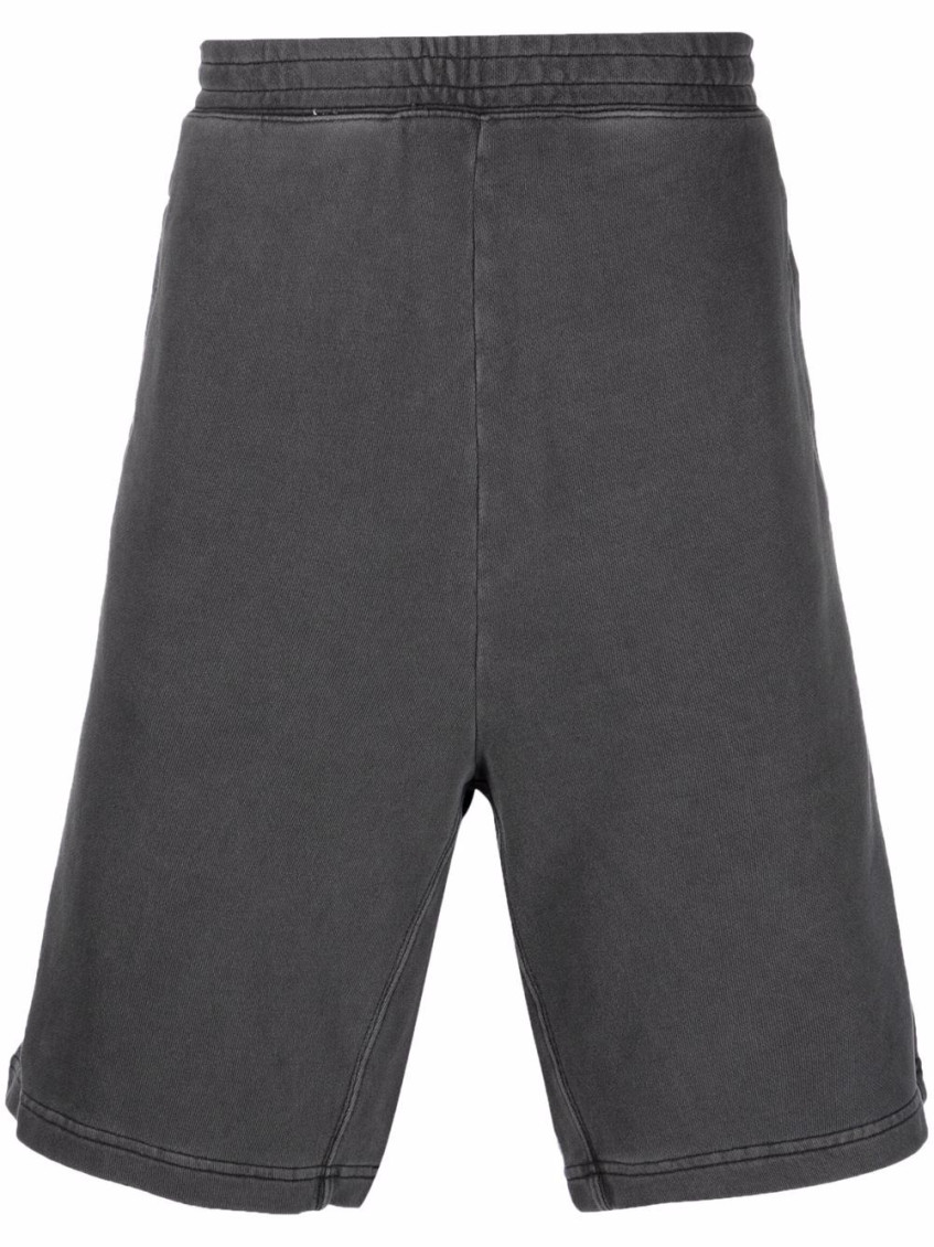 Stonewashed cotton shorts - Grey