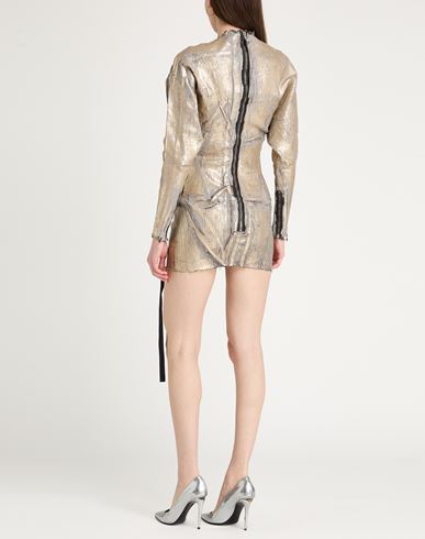 Woman Mini dress Gold Size S Cotton, Elastomultiester, Rubber