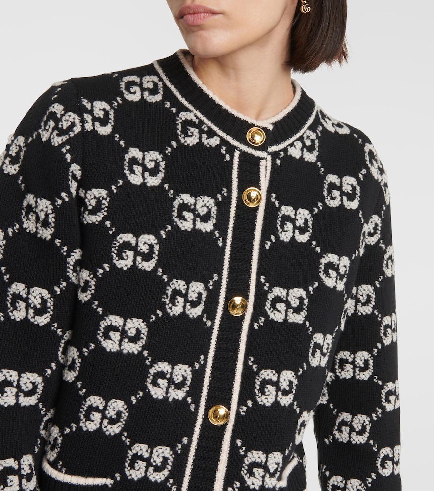 GG jacquard wool bouclé cardigan