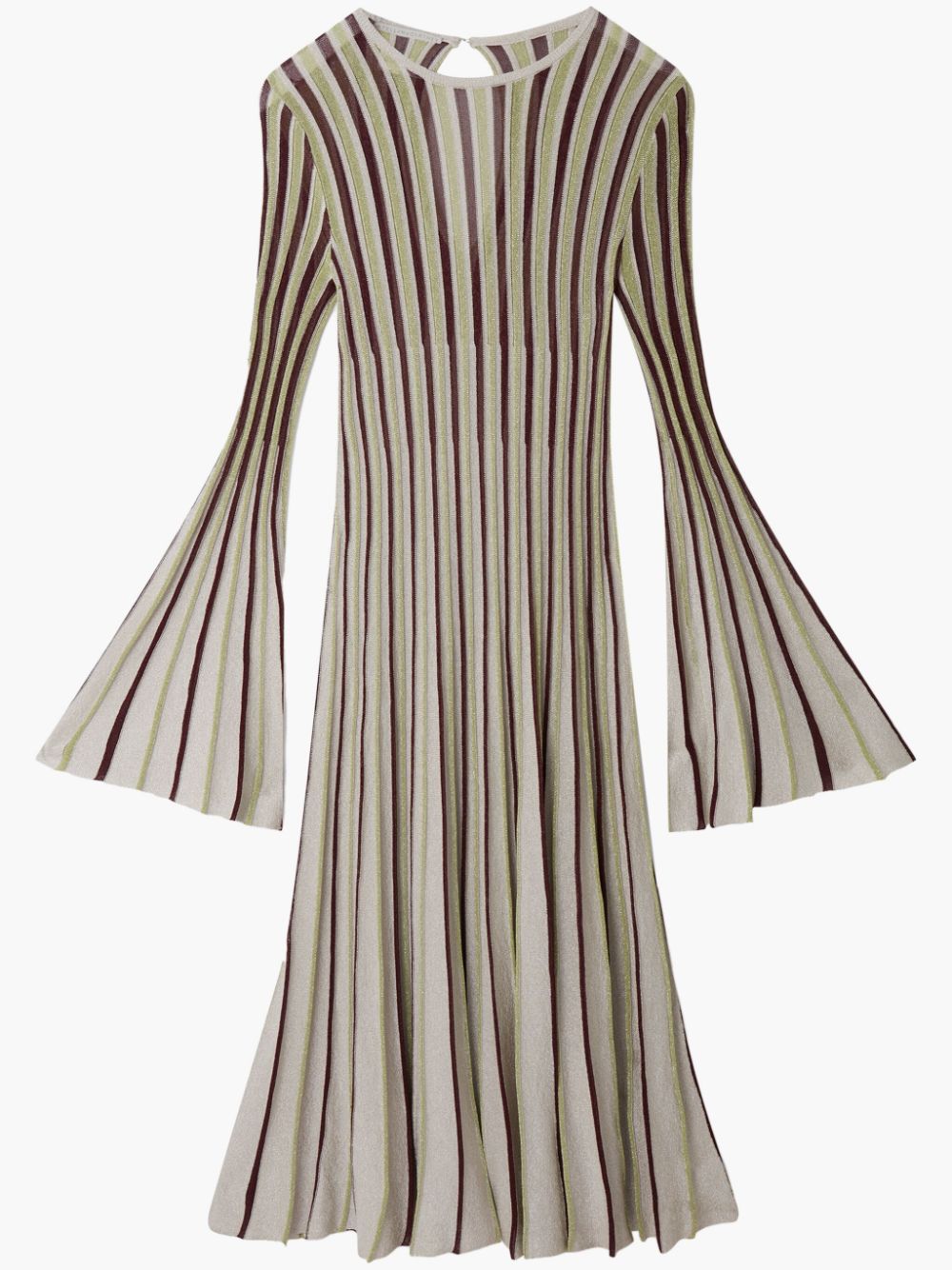 Lurex-detail striped maxi dress - Neutrals