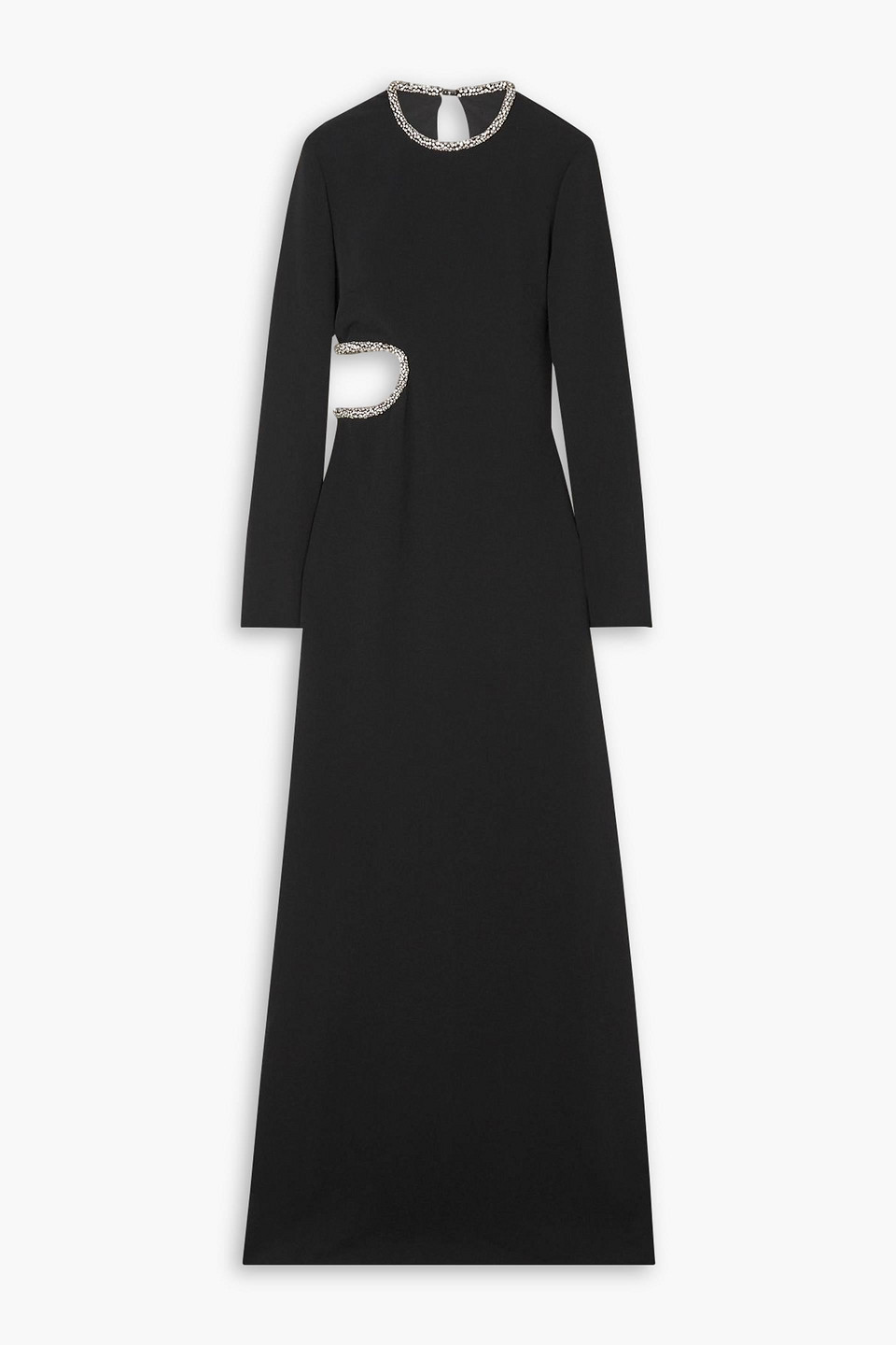 Cutout crystal-embellished cady gown