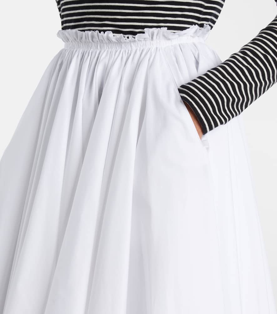 Corolla gathered cotton midi skirt