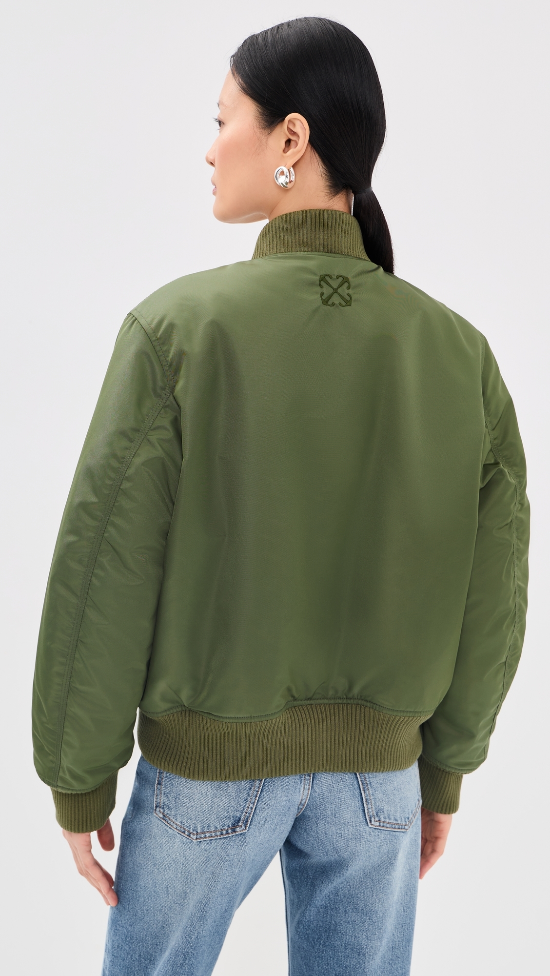 Embroidered Nylon Bomber Jacket Beech