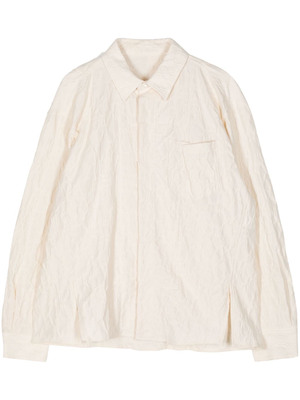 Matelassé cotton-blend shirt - Neutrals