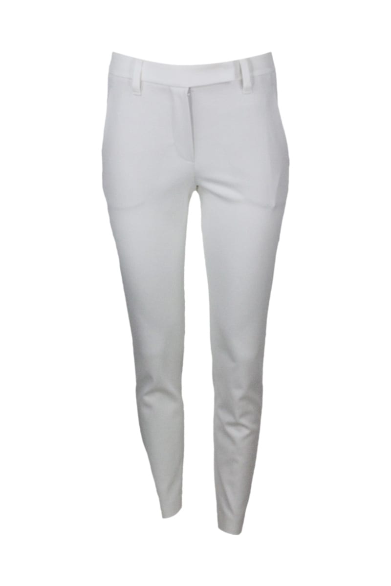 Concealed fastening cropped trousers