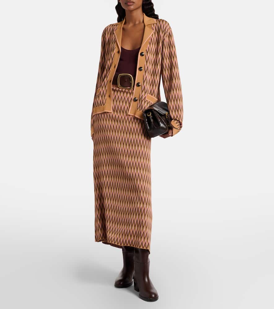 Brandy jacquard midi skirt