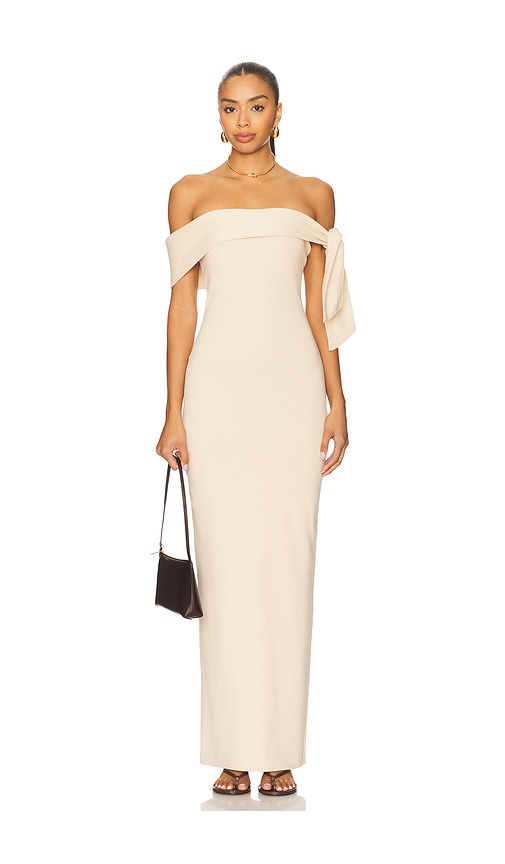 SNDYS Jaymes Maxi Dress in Beige. XXS. Also in