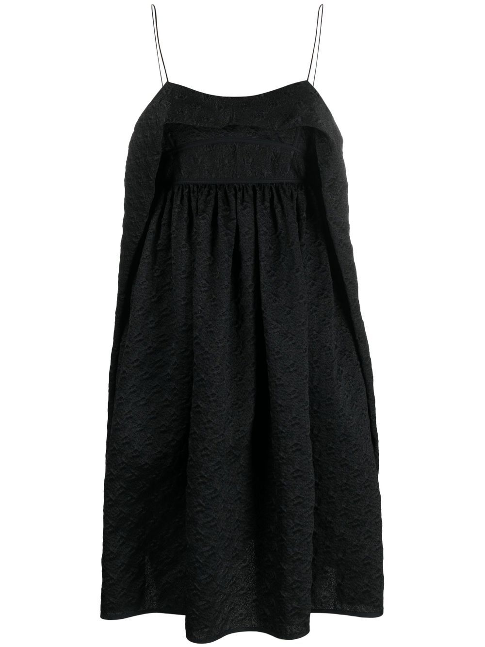 Textured empire-line dress - Black