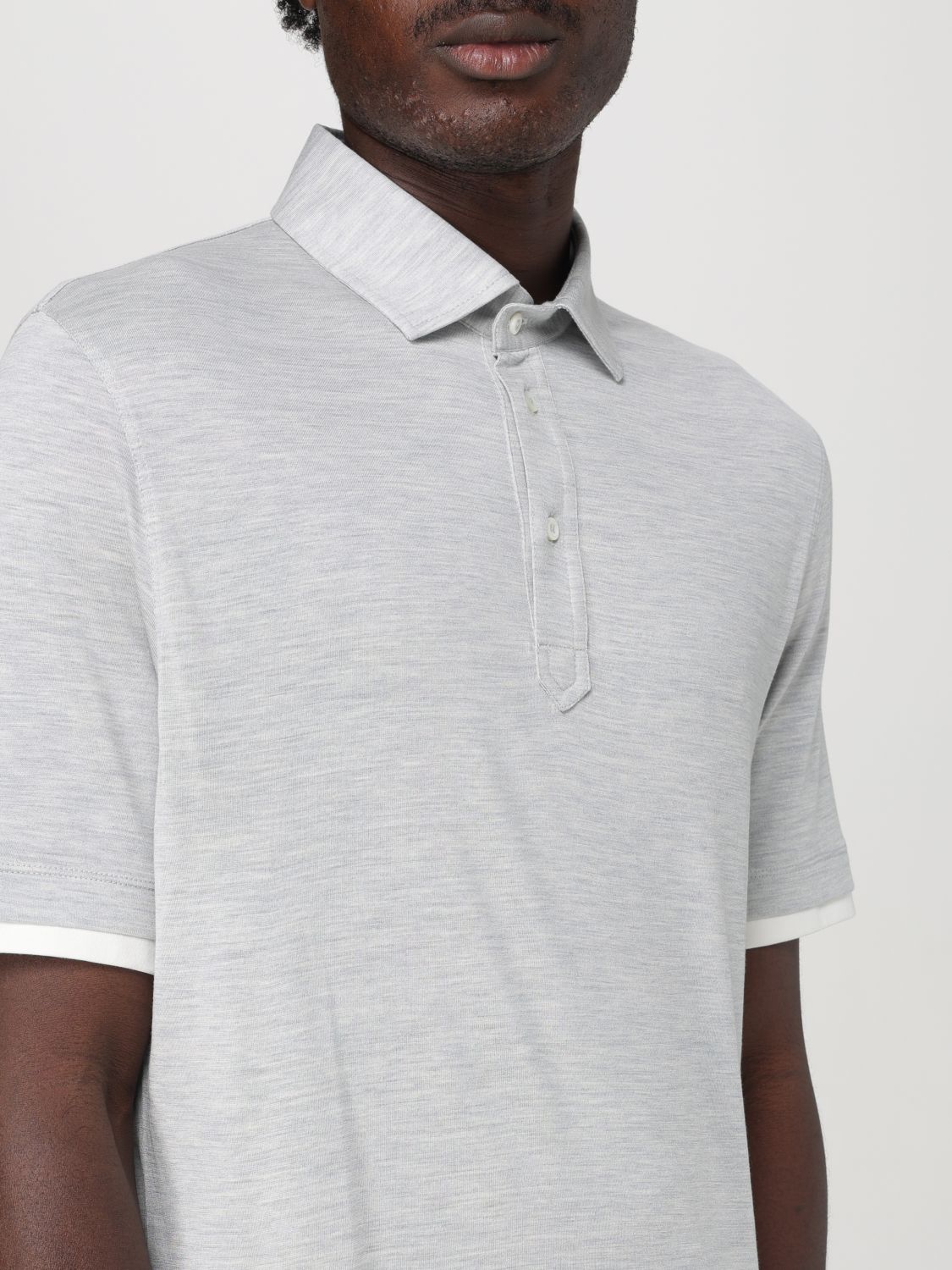 Contrast-trim polo shirt - Grey