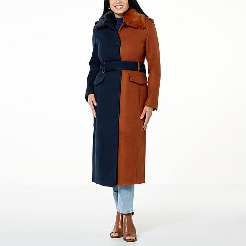 Military Style Colorblock Coat - Multi