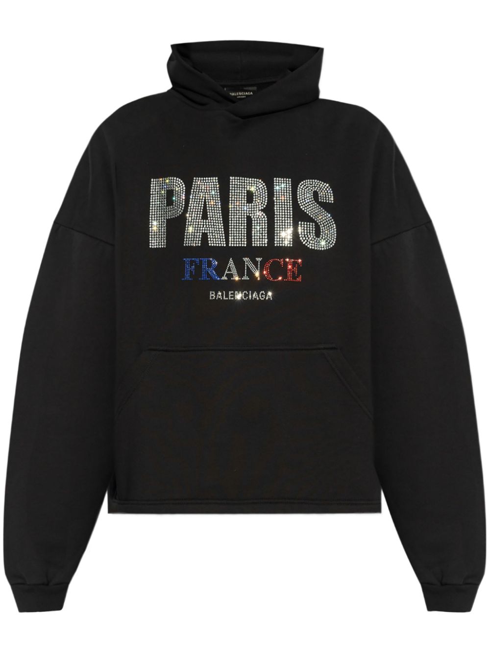 Logo-studded hoodie - Black