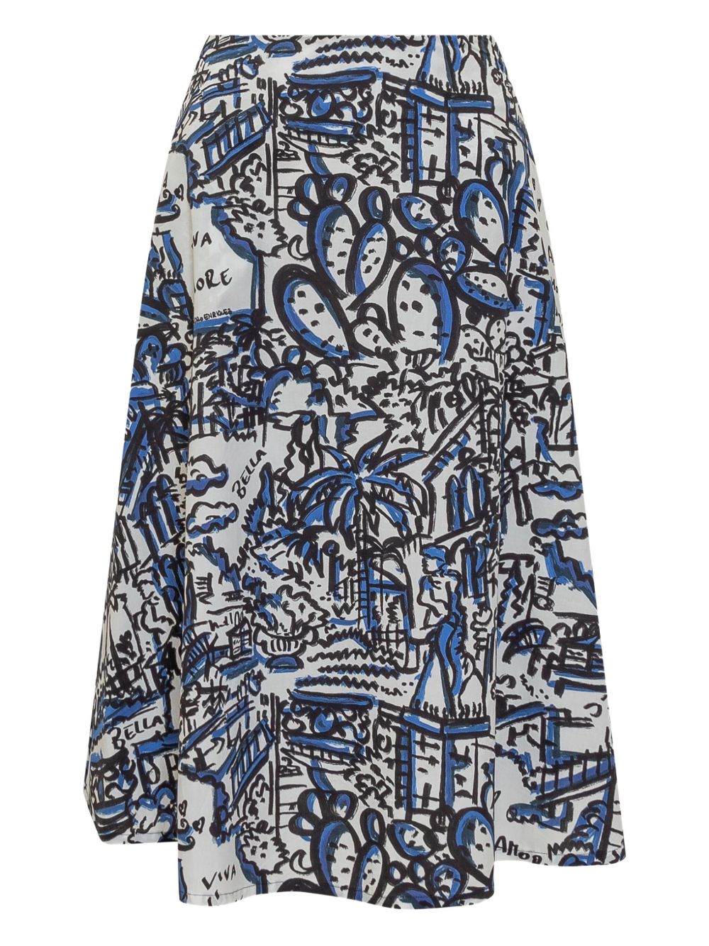 Alessandro enriquez cotton pleated skirt - Blue