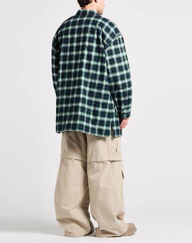 Man Shirt Green Size 36 Cotton