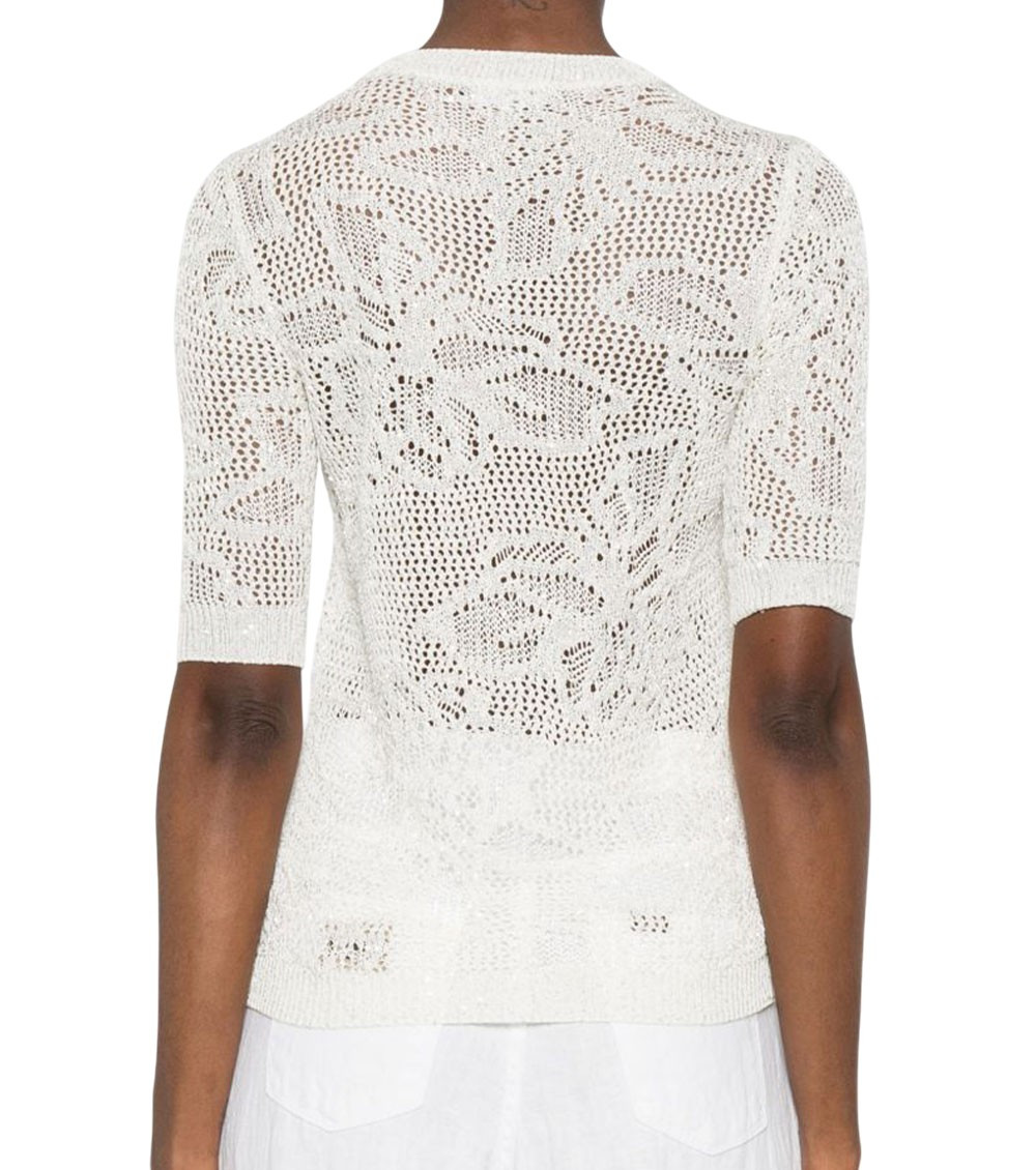 Fabiana Filippi - short sleeve top round neck crochet