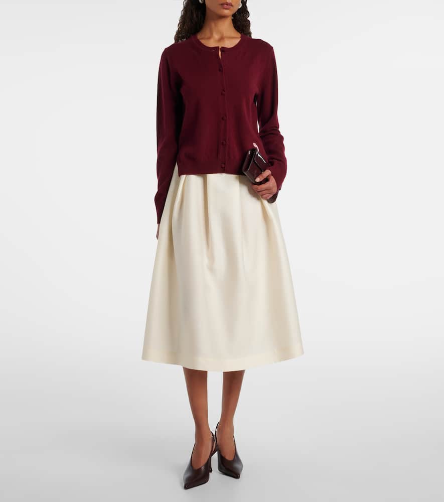 Embroidered cashmere and wool cardigan