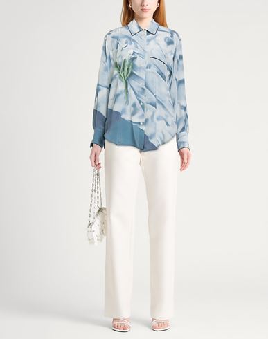 Woman Shirt Light blue Size 4 Silk