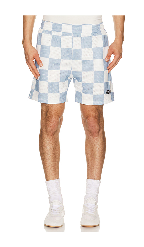 Devereux Golf The Printed Golf Mesh Short in Slate,White. S. Also in M, L, XL/1X