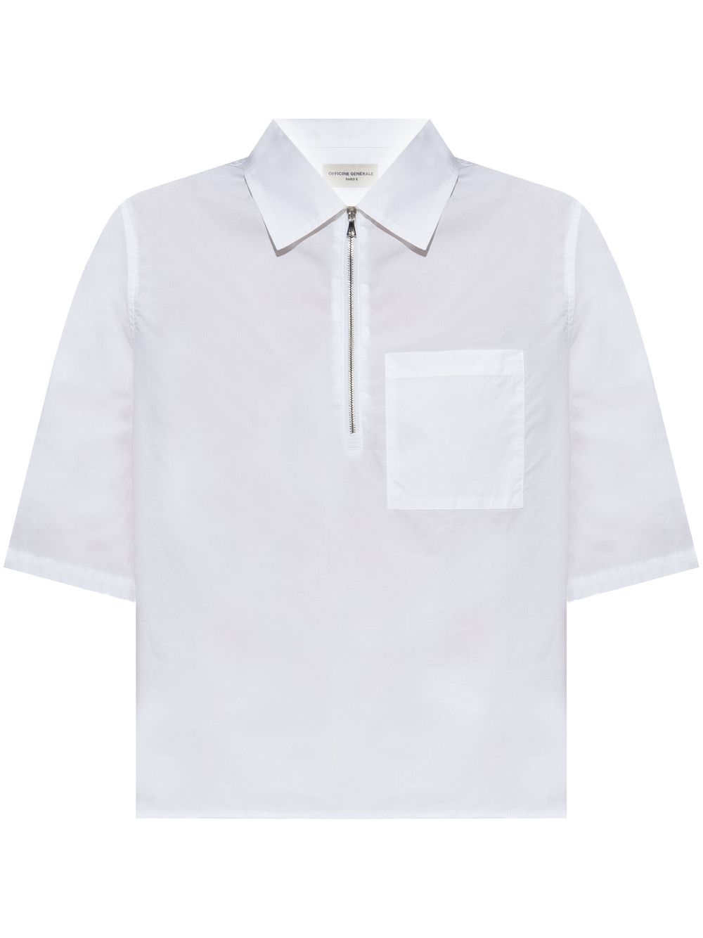 Poplin polo shirt - White