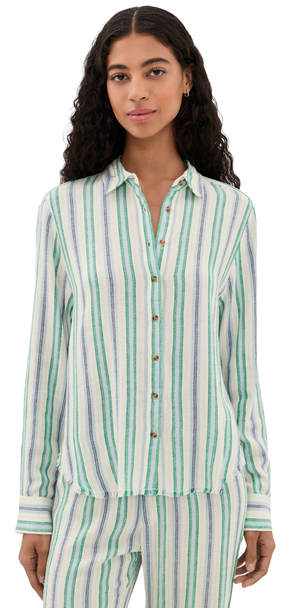 Bowie Shirt Blue Moss Stripe