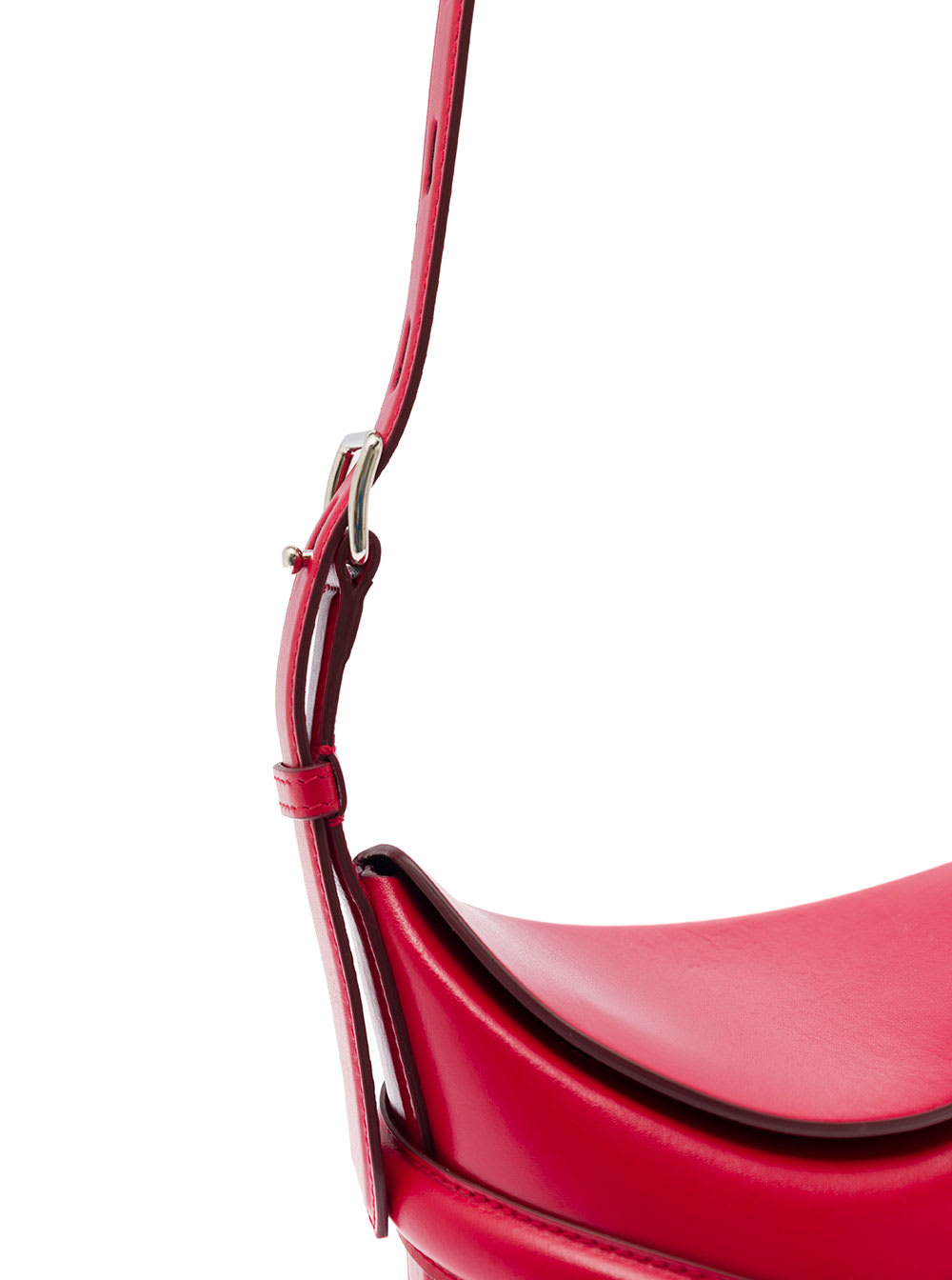 Womans The Curve Small Red Leather Crossbody Bag