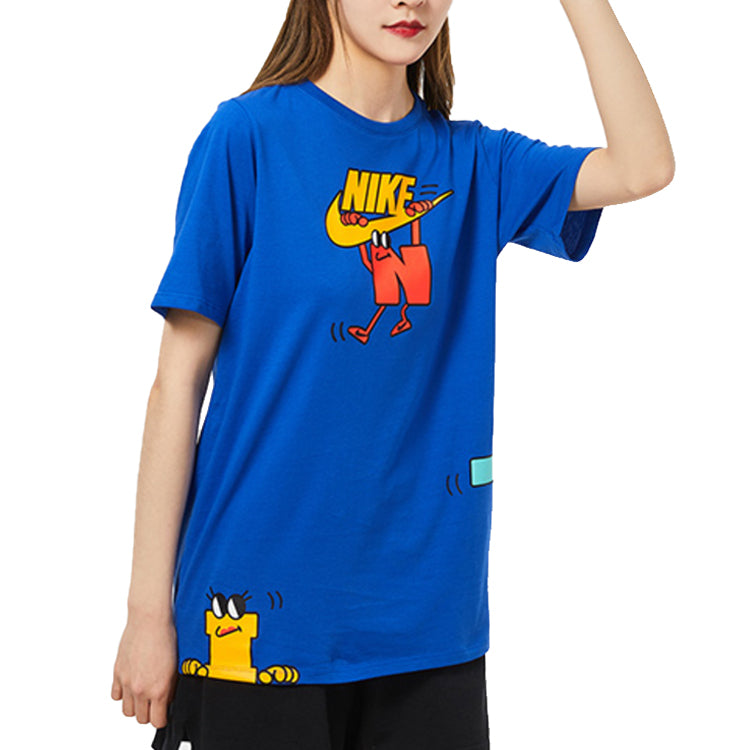(GS) Cartoon Short Sleeve Round Neck Athleisure Casual Sports Boy Blue