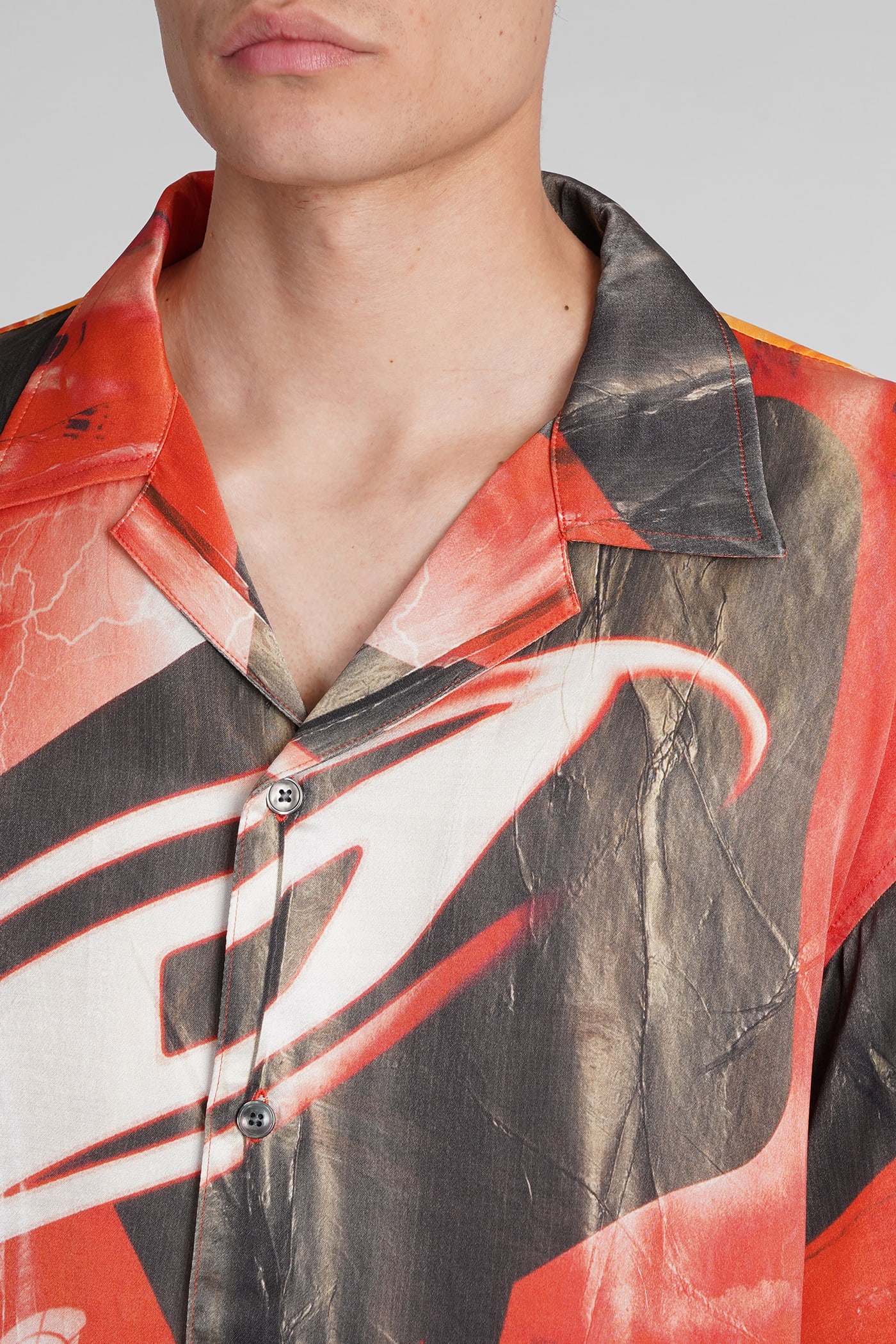 S-Hockney camp-collar shirt - Grey