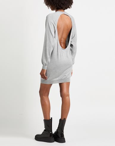 Woman Mini dress Light grey Size 6 Virgin Wool, Silk