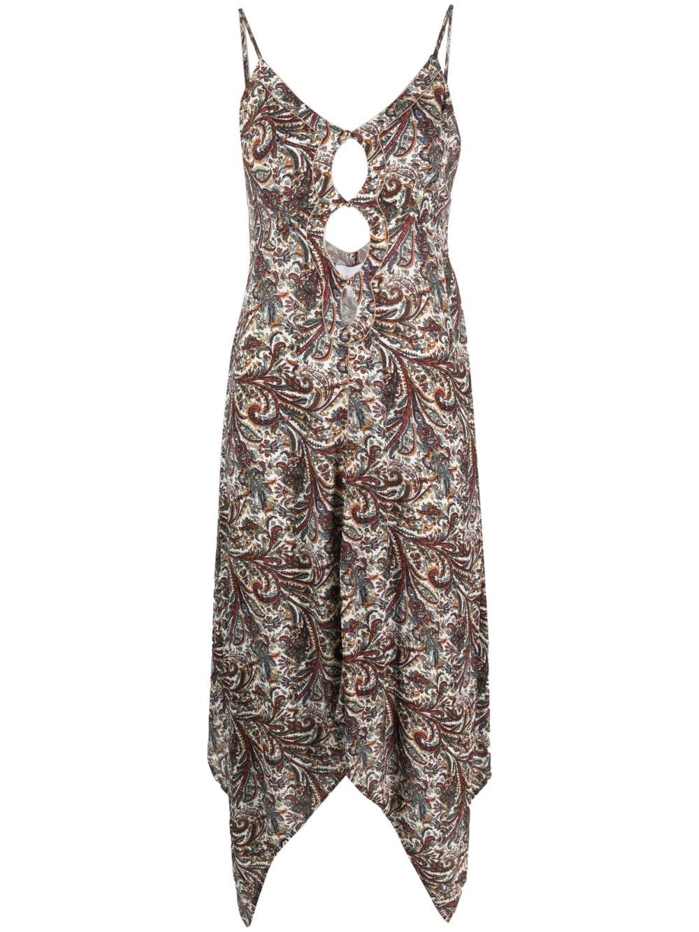 Carnelian paisley-print midi dress - White
