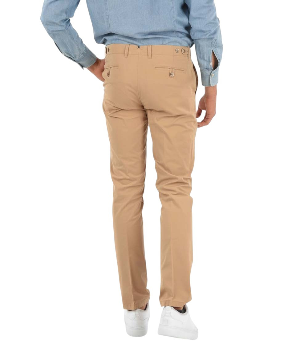 Beige Regular Chino Trousers
