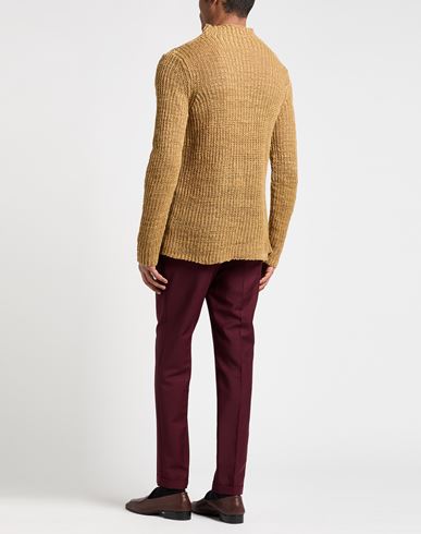 Man Turtleneck Camel Size XL Linen, Polyamide