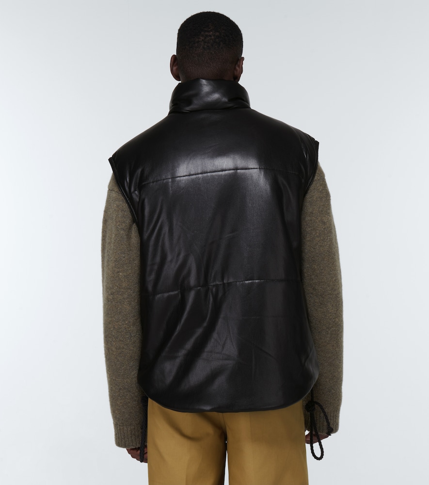 Jovan faux leather puffer vest