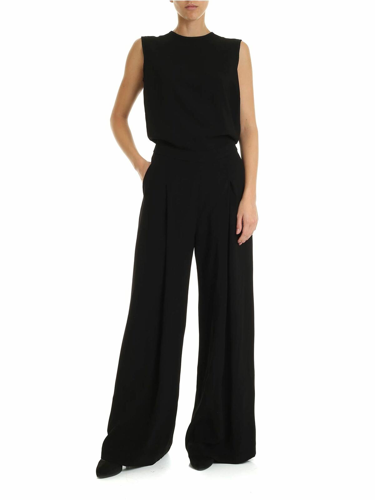 Sleeveless black jumpsuit