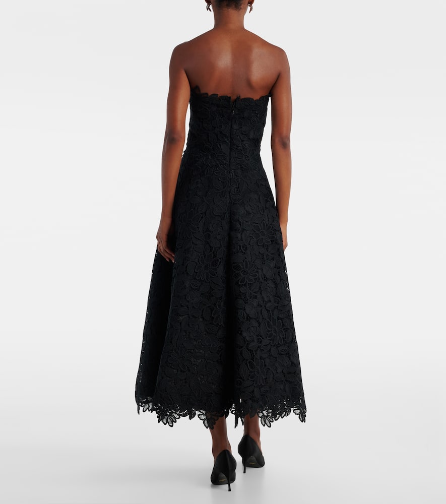 Embroidered lace midi dress