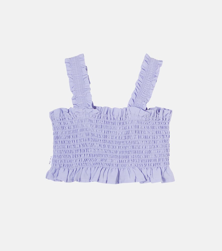 Rolfia ruched cotton top
