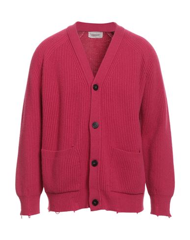 Man Cardigan Fuchsia Size M Wool, Cashmere