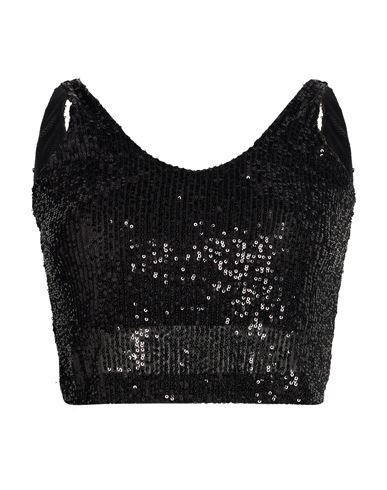 Woman Top Black Size 4 Polyester, Elastane