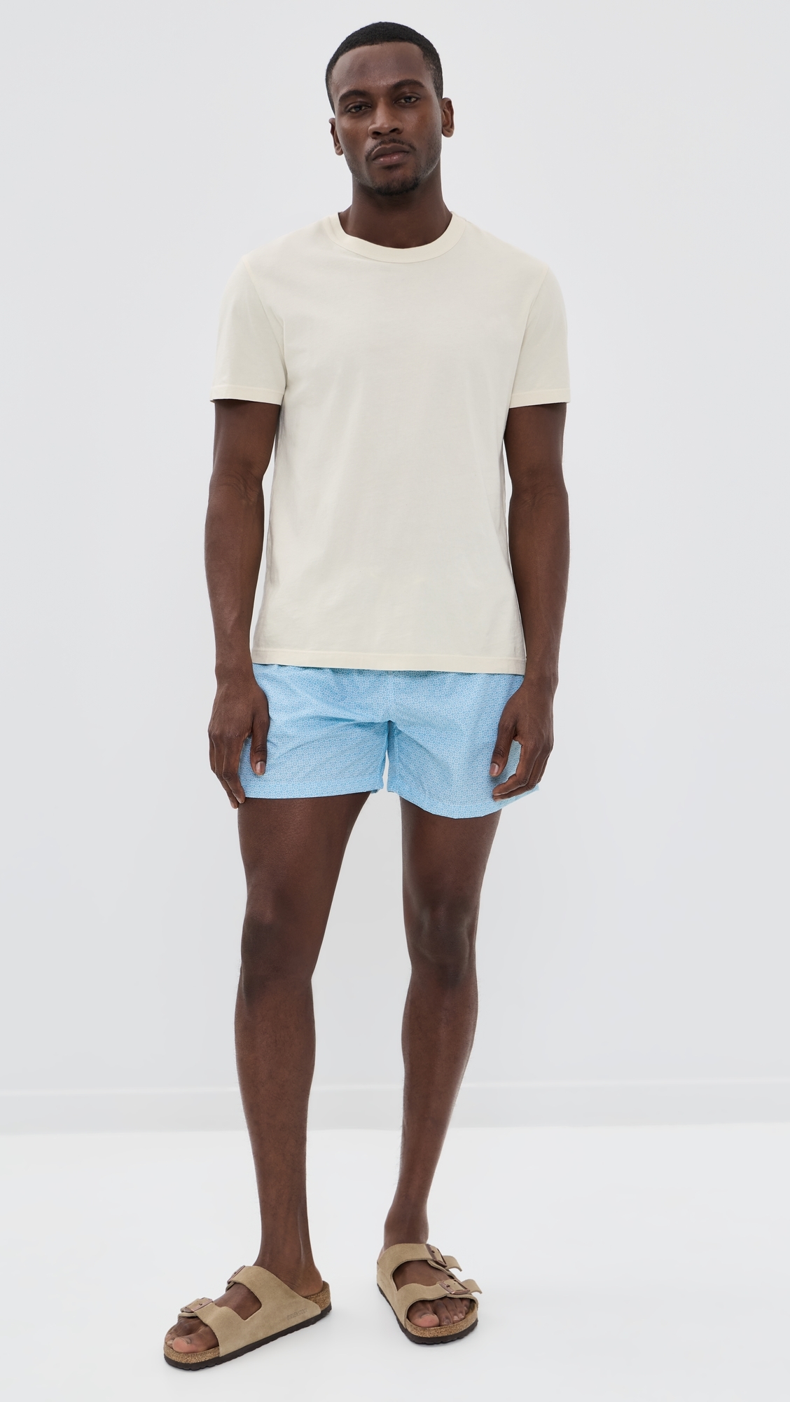 Madeira Swim Trunks 5 Teal Circular Print