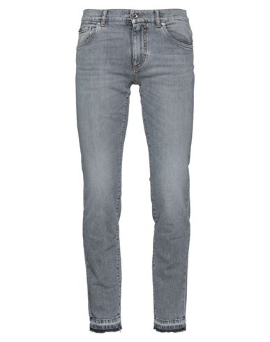 Man Jeans Grey Size 28 Cotton, Elastane