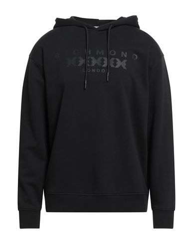 Man Sweatshirt Black Size M Cotton, Polyester