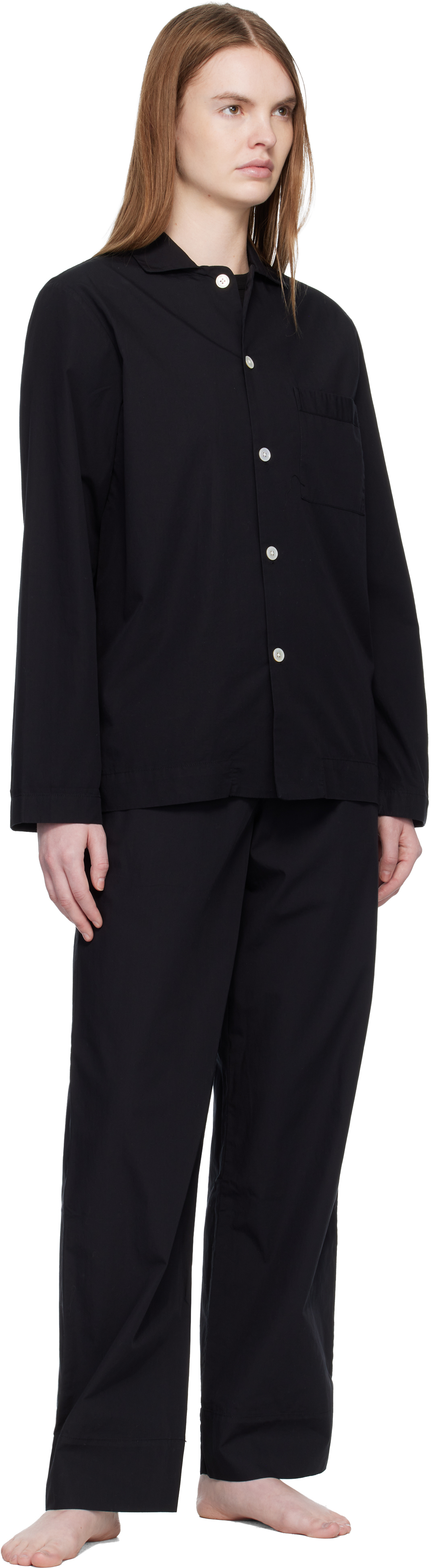 Black Poplin Pyjama Pants