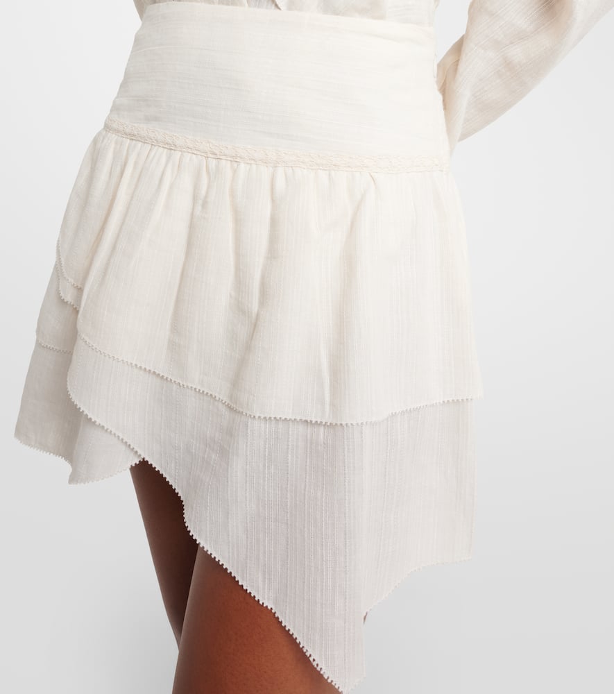 Dejha cotton and linen-blend miniskirt