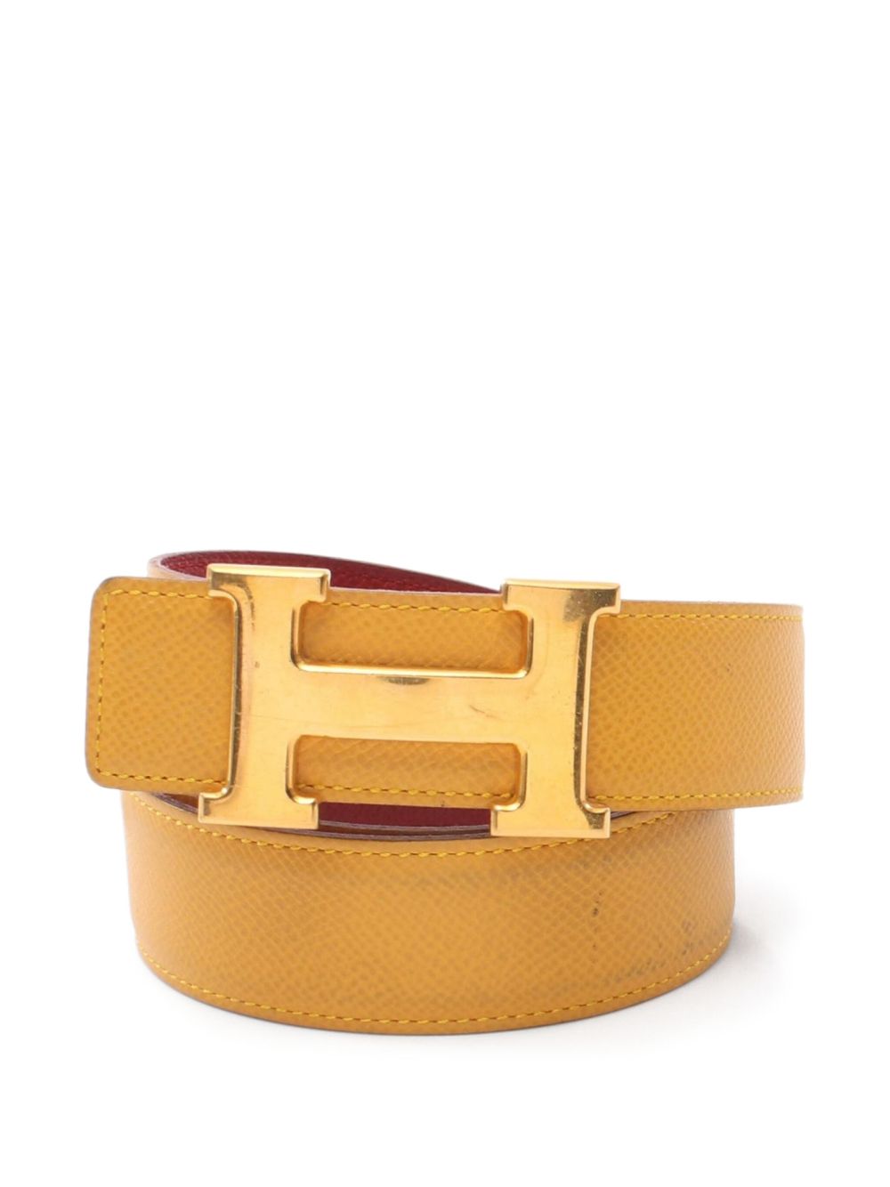 1998 Constance leather belt - Yellow