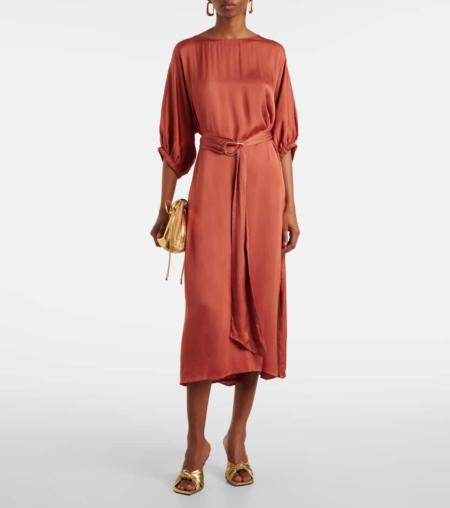 Velvet Laurel satin midi dress