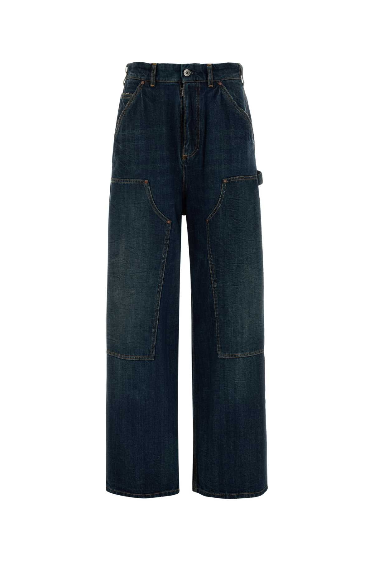 Cargo-Pocket Denim Jeans — Blue