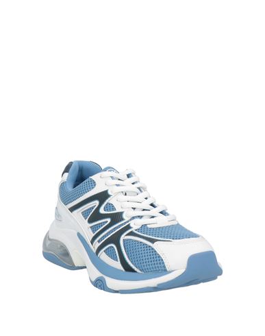 Man Sneakers Light blue Size 6 Textile fibers, Leather